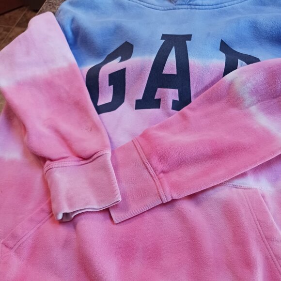 BUNDLE Lot 2x Gap Kids Dip Dye Sweatshirt XL Mustard Yellow & Pink Blue Cotton - Picture 4 of 16